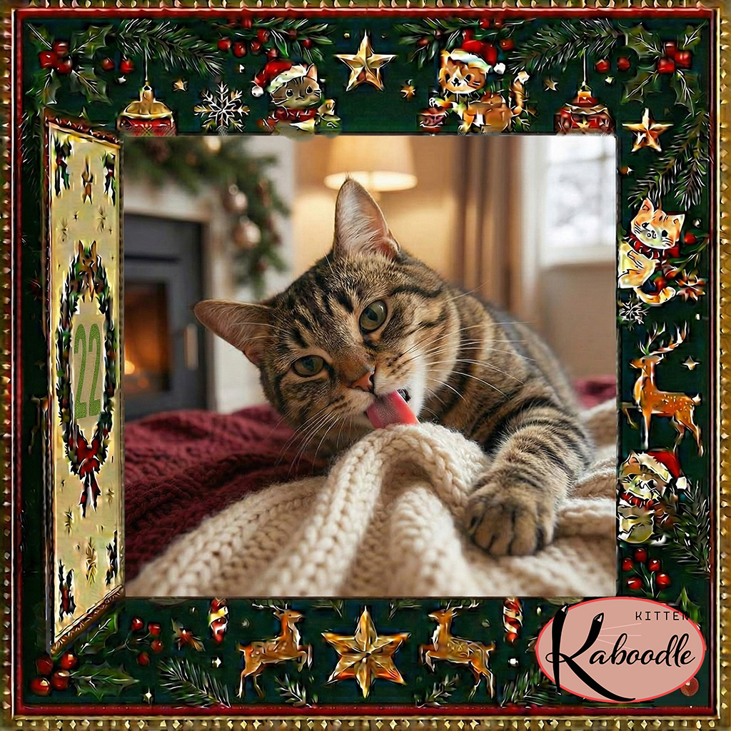 A gentle cat licking their guardian’s hand in a calm, affectionate moment